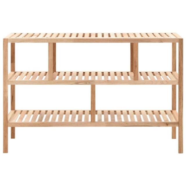 Berkfield Home Bathroom Shelf Solid Walnut Wood 100x40x65 cm in Beige - Size: 100 x 40 x 65 cm - image 1