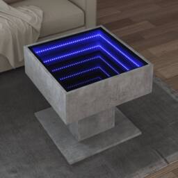 Berkfield Home Coffee Table with LED Concrete Grey 50x50x45 cm Engineered Wood - Size: 50 x 50 x 45 cm - thumbnail 2