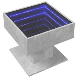 Berkfield Home Coffee Table with LED Concrete Grey 50x50x45 cm Engineered Wood - Size: 50 x 50 x 45 cm - thumbnail 3
