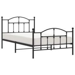 Berkfield Home Metal Bed Frame with Headboard & Footboard Black 100x200 cm - thumbnail 3