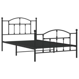 Berkfield Home Metal Bed Frame with Headboard & Footboard Black 100x200 cm - thumbnail 4