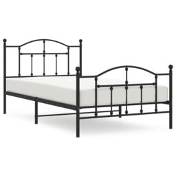 Berkfield Home Metal Bed Frame with Headboard & Footboard Black 100x200 cm - thumbnail 2