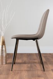 FurnitureboxUK Adley Grey Concrete Effect Round Dining Table & 4 Corona Silver Chairs in Beige - thumbnail 9