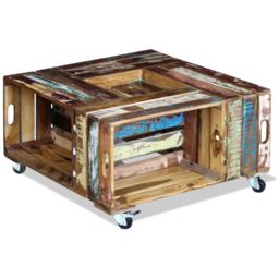 Berkfield Home Coffee Table Solid Reclaimed Wood 70x70x35 cm - Size: 70 x 70 x 35 cm - thumbnail 5
