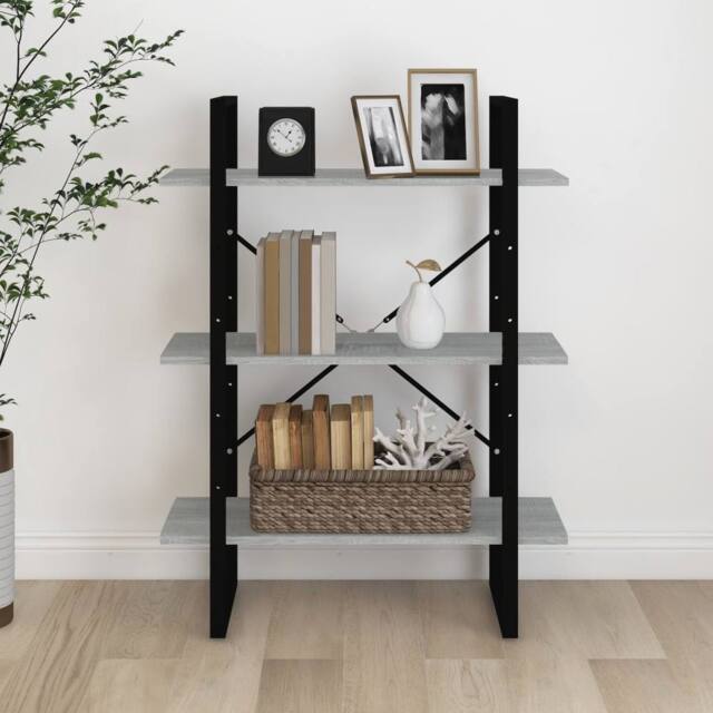 Berkfield Home Decorative Book Cabinet Grey Sonoma 80x30x105 cm Engineered Wood - Size: 80 x 30 x 105 cm - image 1