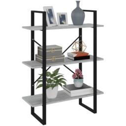 Berkfield Home Decorative Book Cabinet Grey Sonoma 80x30x105 cm Engineered Wood - Size: 80 x 30 x 105 cm - thumbnail 4