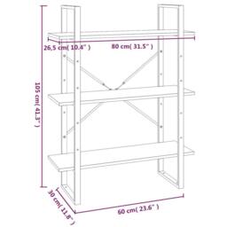 Berkfield Home Decorative Book Cabinet Grey Sonoma 80x30x105 cm Engineered Wood - Size: 80 x 30 x 105 cm - thumbnail 7