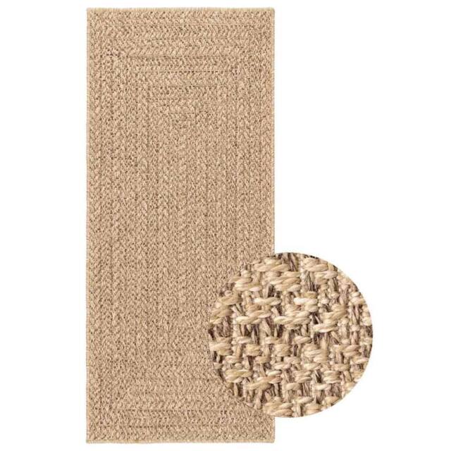 Berkfield Home Rug ZIZUR 80x200 cm Jute Look Indoor & Outdoor in Tan - Size: Medium - image 1