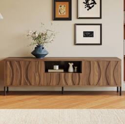 STILVORA TV Cabinet 160 cm with 3 Doors in Brown - thumbnail 2