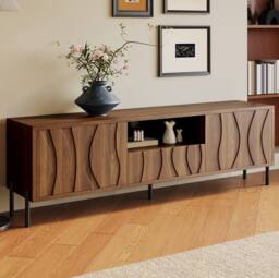 STILVORA TV Cabinet 160 cm with 3 Doors in Brown - thumbnail 3