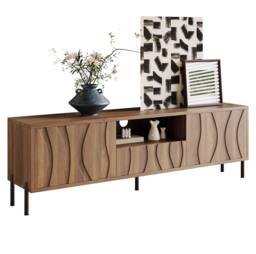 STILVORA TV Cabinet 160 cm with 3 Doors in Brown - thumbnail 6