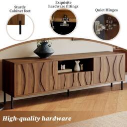 STILVORA TV Cabinet 160 cm with 3 Doors in Brown - thumbnail 8