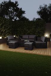 Home Discount Garden Vida Islay 6 Seater Rattan Furniture Set 'ALREADY ASSEMBLED' in Black - thumbnail 3