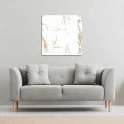 Benjamin Tate Design Golden Marble (Canvas Print) / 114 x 114 x 4cm in Natural - Size: 114 x 114 x 4 cm - thumbnail 1
