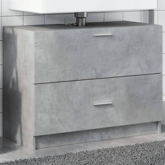 Berkfield Home Sink Cabinet Concrete Grey 78x37x59 cm Engineered Wood - Size: 78 x 37 x 59 cm - image 1