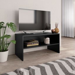 Berkfield Home TV Cabinet Black 80x40x40 cm Engineered Wood - Size: 80 x 40 x 40 cm - thumbnail 1