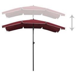 Berkfield Home Garden Parasol with Pole 200x130 cm Bordeaux Red - thumbnail 4