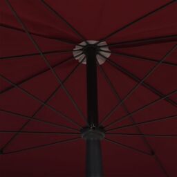 Berkfield Home Garden Parasol with Pole 200x130 cm Bordeaux Red - thumbnail 5