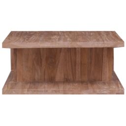 Berkfield Home Coffee Table 70x70x30 cm Solid Teak Wood in Brown - Size: 70 x 70 x 30 cm - thumbnail 3
