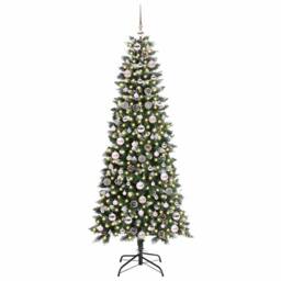 Berkfield Home Artificial Christmas Tree with 300 LEDs Green 76 x 76 x 180 cm - thumbnail 3