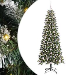 Berkfield Home Artificial Christmas Tree with 300 LEDs Green 76 x 76 x 180 cm - thumbnail 2