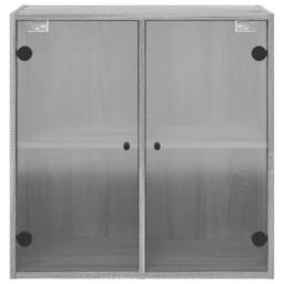 Berkfield Home Wall Cabinet with Glass Doors Grey Sonoma 68x37x68.5 cm - thumbnail 6