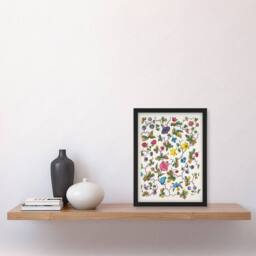 Artery8 Louis Albert DuBois Floral Design For Textile Framed Wall Art Print in White - Size: A4 - thumbnail 4