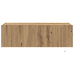 Berkfield Home TV Wall Cabinet with LED Lights Artisan Oak 100x35x31 cm in Brown - Size: 100 x 35 x 31 cm - thumbnail 7