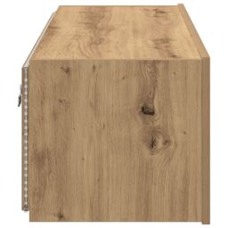 Berkfield Home TV Wall Cabinet with LED Lights Artisan Oak 100x35x31 cm in Brown - Size: 100 x 35 x 31 cm - thumbnail 8