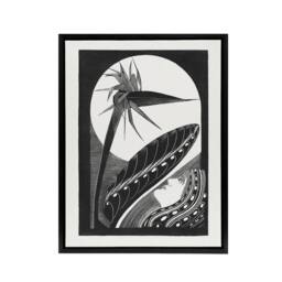 "Artery8 Strelitzia Overblown & Full Moon De Mesquita Framed Canvas Wall Art in White - Size: W12"" x H16""" - thumbnail 1