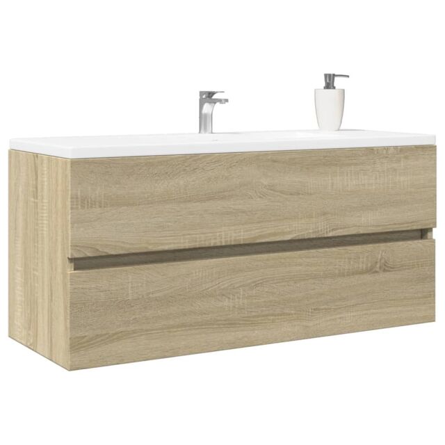 Berkfield Home Bathroom Sink Cabinet Sonoma Oak 100x38.5x45 cm Engineered Wood in Brown - image 1