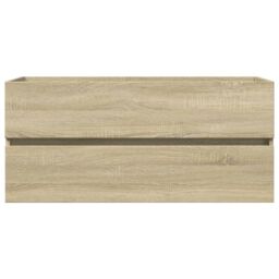 Berkfield Home Bathroom Sink Cabinet Sonoma Oak 100x38.5x45 cm Engineered Wood in Brown - thumbnail 4