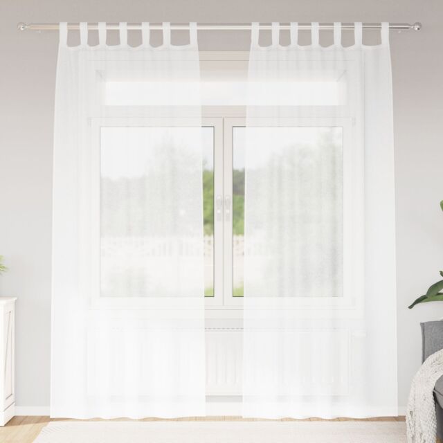 Berkfield Home Curtains with Curtains 2 pcs White 140 x 245 cm Polyester - image 1