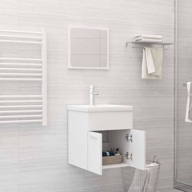 Berkfield Home Durable 2 Piece Bathroom Furniture Set White Engineered Wood - image 1