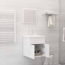 Berkfield Home Durable 2 Piece Bathroom Furniture Set White Engineered Wood - thumbnail 1