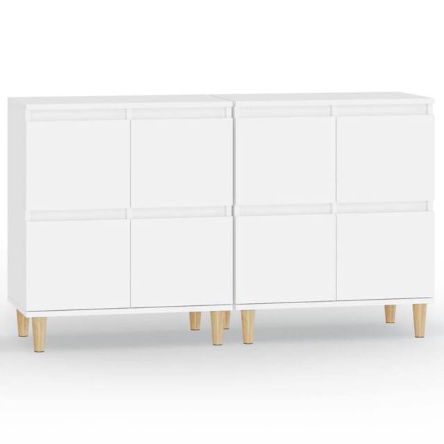 Berkfield Home Sideboards 2 pcs White 60x35x70 cm Engineered Wood - Size: 60 x 35 x 70 cm - image 1