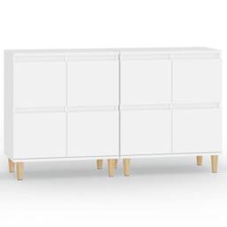 Berkfield Home Sideboards 2 pcs White 60x35x70 cm Engineered Wood - Size: 60 x 35 x 70 cm - thumbnail 1