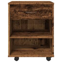 Berkfield Home Rolling Cabinet Old Wood 46x36x59 cm Engineered Wood in Brown - Size: 46 x 36 x 59 cm - thumbnail 5