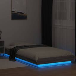 Berkfield Home Durable Bed Frame with LED Lights without Mattress Grey Sonoma 75 - thumbnail 4
