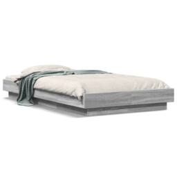 Berkfield Home Durable Bed Frame with LED Lights without Mattress Grey Sonoma 75 - thumbnail 3