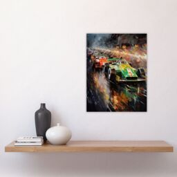 "Artery8 Wall Art Print F1 Motorsport Grid Start Moody Artwork Man Cave Painting Poster - Size: W24"" x H32""" - thumbnail 4