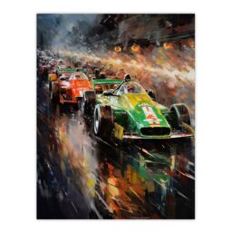 "Artery8 Wall Art Print F1 Motorsport Grid Start Moody Artwork Man Cave Painting Poster - Size: W24"" x H32""" - thumbnail 1
