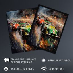 "Artery8 Wall Art Print F1 Motorsport Grid Start Moody Artwork Man Cave Painting Poster - Size: W24"" x H32""" - thumbnail 2