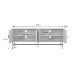 sweeek 157.5cm Tv Unit Wooden Effect 4 Doors in Dark Brown - thumbnail 6