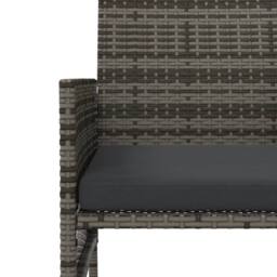 Berkfield Home Garden Sofa 2-Seater with Table & Stools Grey Poly Rattan - thumbnail 8