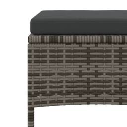 Berkfield Home Garden Sofa 2-Seater with Table & Stools Grey Poly Rattan - thumbnail 9