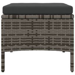 Berkfield Home Garden Sofa 2-Seater with Table & Stools Grey Poly Rattan - thumbnail 6