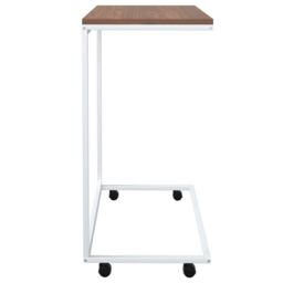 Berkfield Home Side Table with Wheels White 55x35x70 cm Engineered Wood - Size: 55 x 35 x 70 cm - thumbnail 4