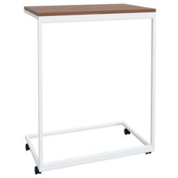 Berkfield Home Side Table with Wheels White 55x35x70 cm Engineered Wood - Size: 55 x 35 x 70 cm - thumbnail 5