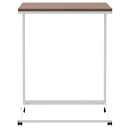 Berkfield Home Side Table with Wheels White 55x35x70 cm Engineered Wood - Size: 55 x 35 x 70 cm - thumbnail 3